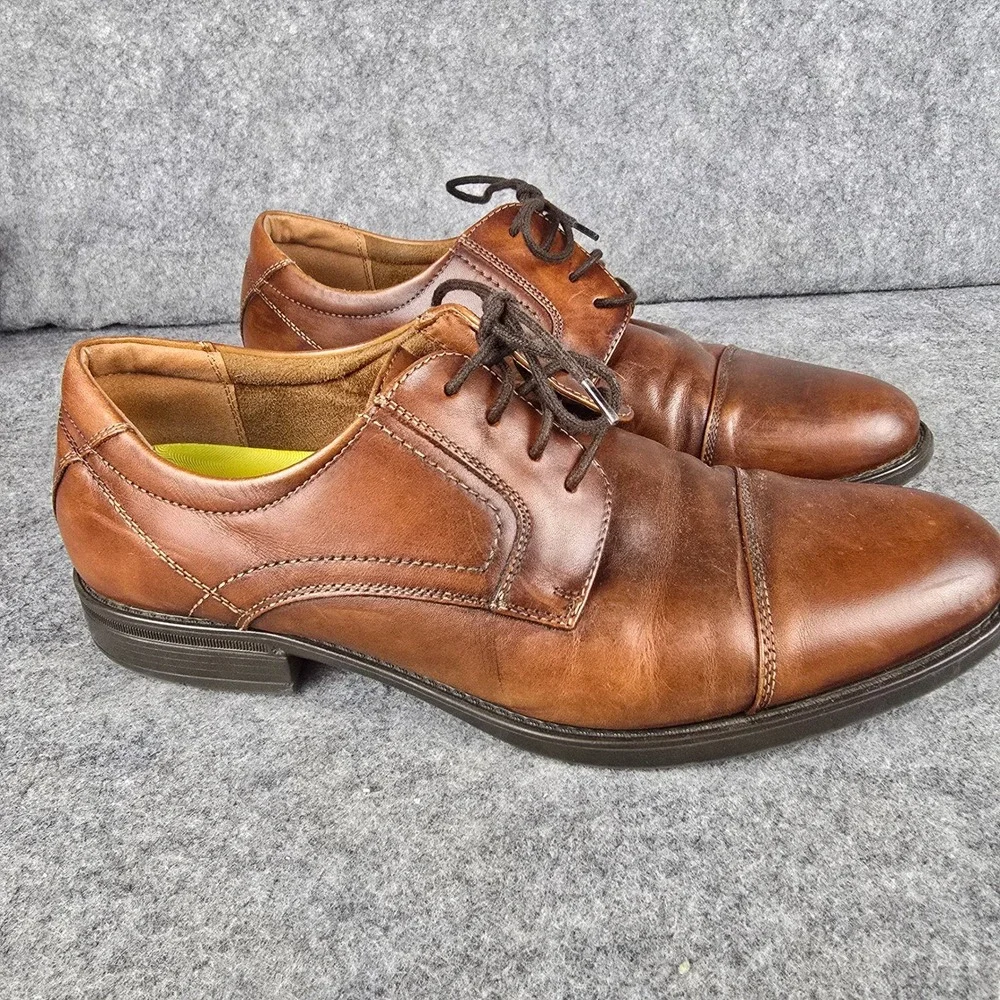 Florsheim Oxford Mens Brown Cap Toe Comfortech Ortholite Dress Shoes